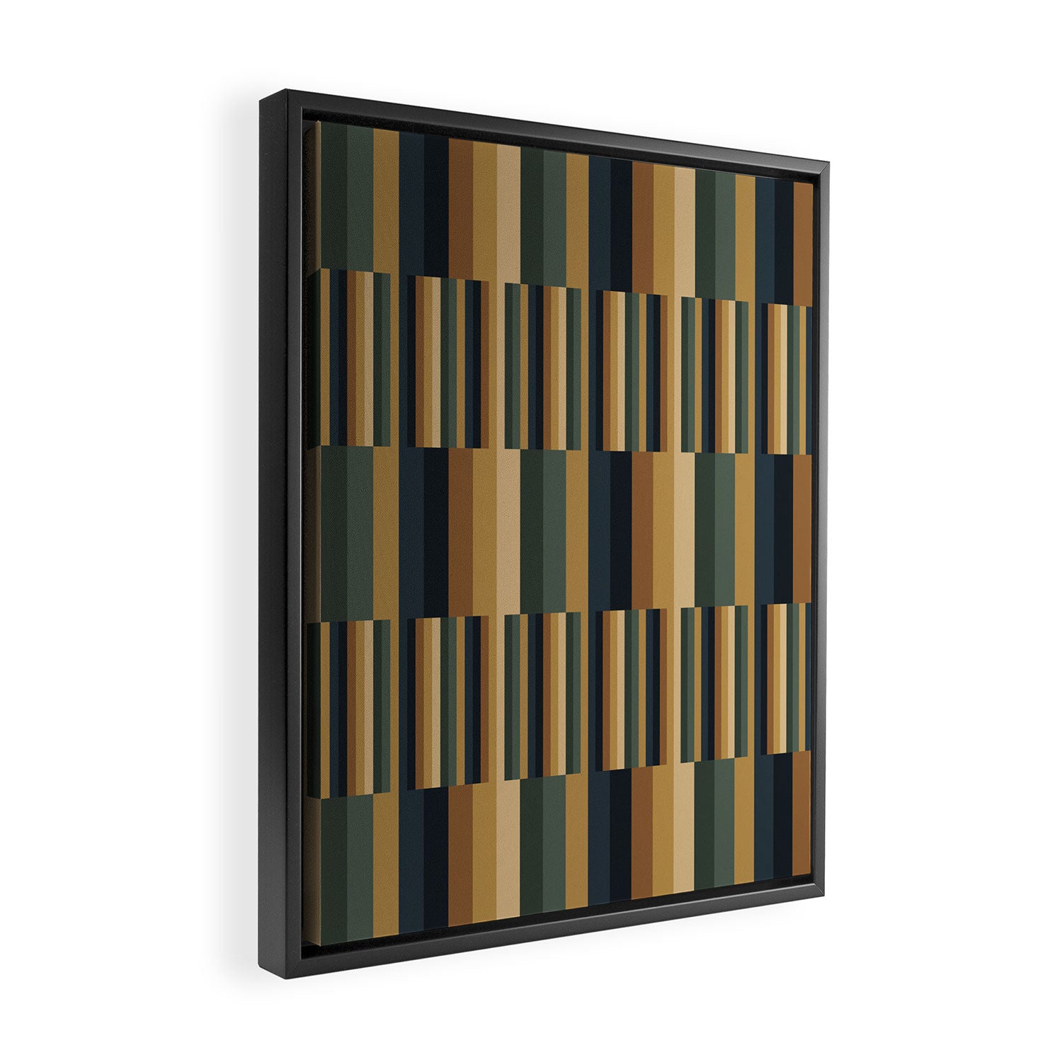 Mixed Stripes Pattern XXV Bold Earthy Framed Canvas Print Gallery Image 2