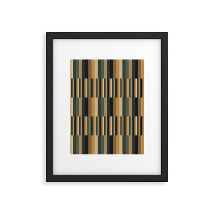 Mixed Stripes Pattern XXV Bold Earthy Framed Art Print Gallery Image 1