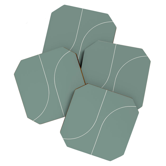 Modern Minimal Line Abstract XXIV Coaster Gallery Image 1