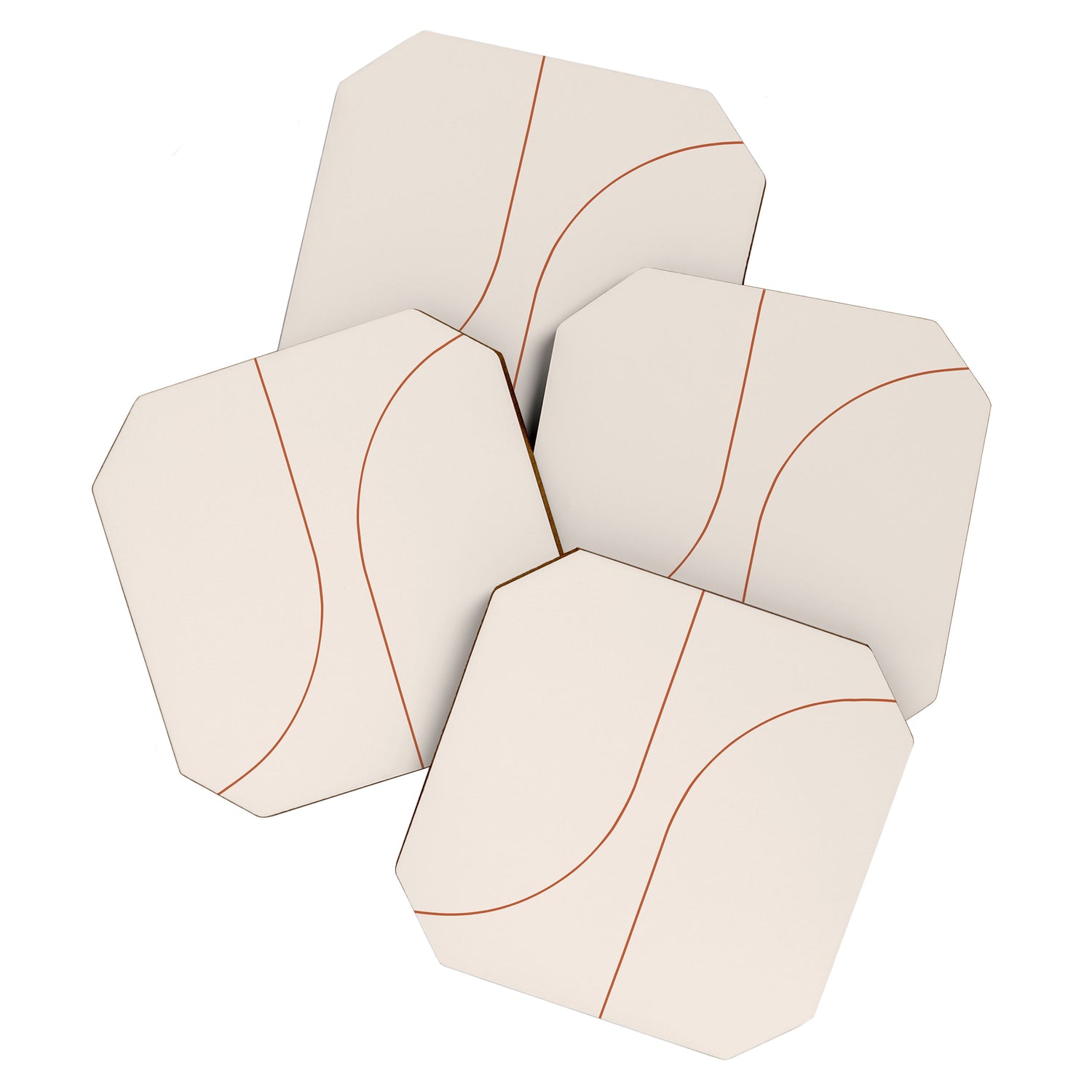 Modern Minimal Line Abstract XXVI Coaster Gallery Image 1