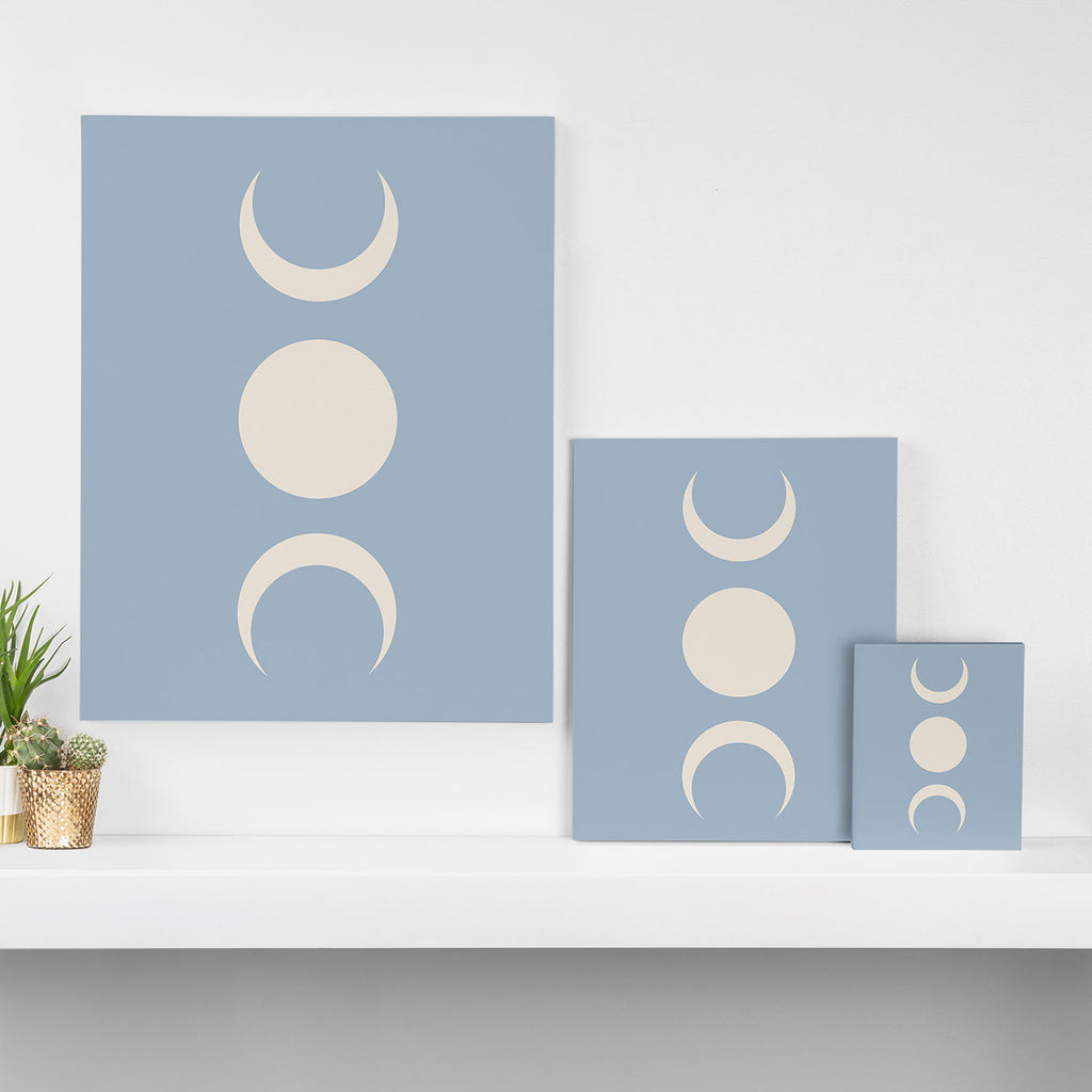 Moon Minimalism - Blue Canvas Print Gallery Image 3