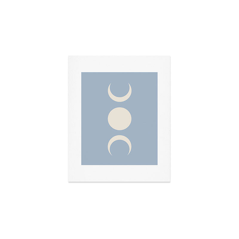 Moon Minimalism - Blue Art Print Gallery Image 1