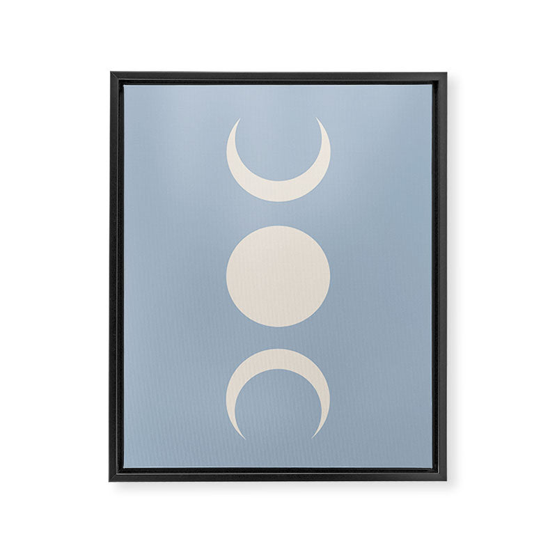 Moon Minimalism - Blue Framed Canvas Print Gallery Image 3