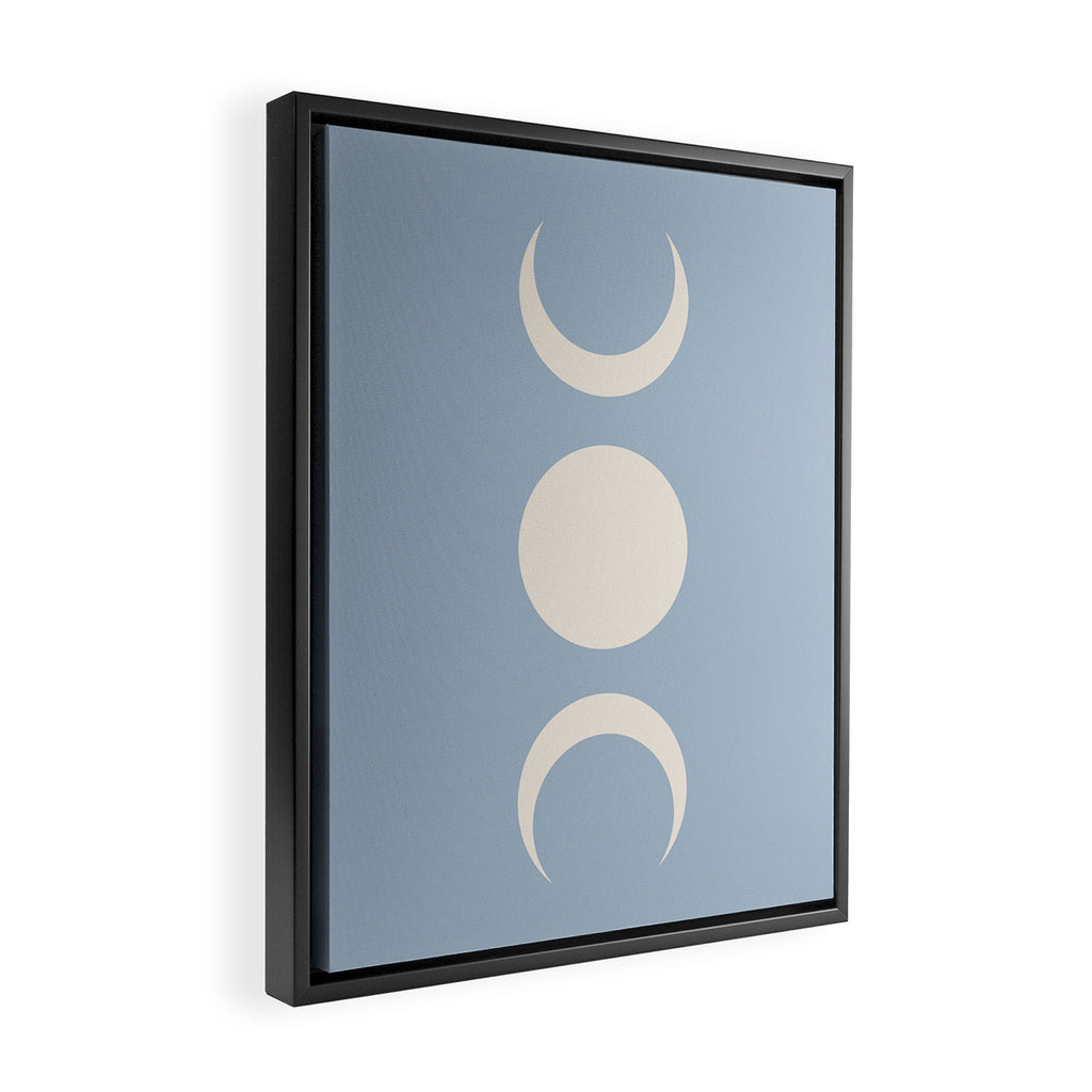 Moon Minimalism - Blue Framed Canvas Print Gallery Image 2