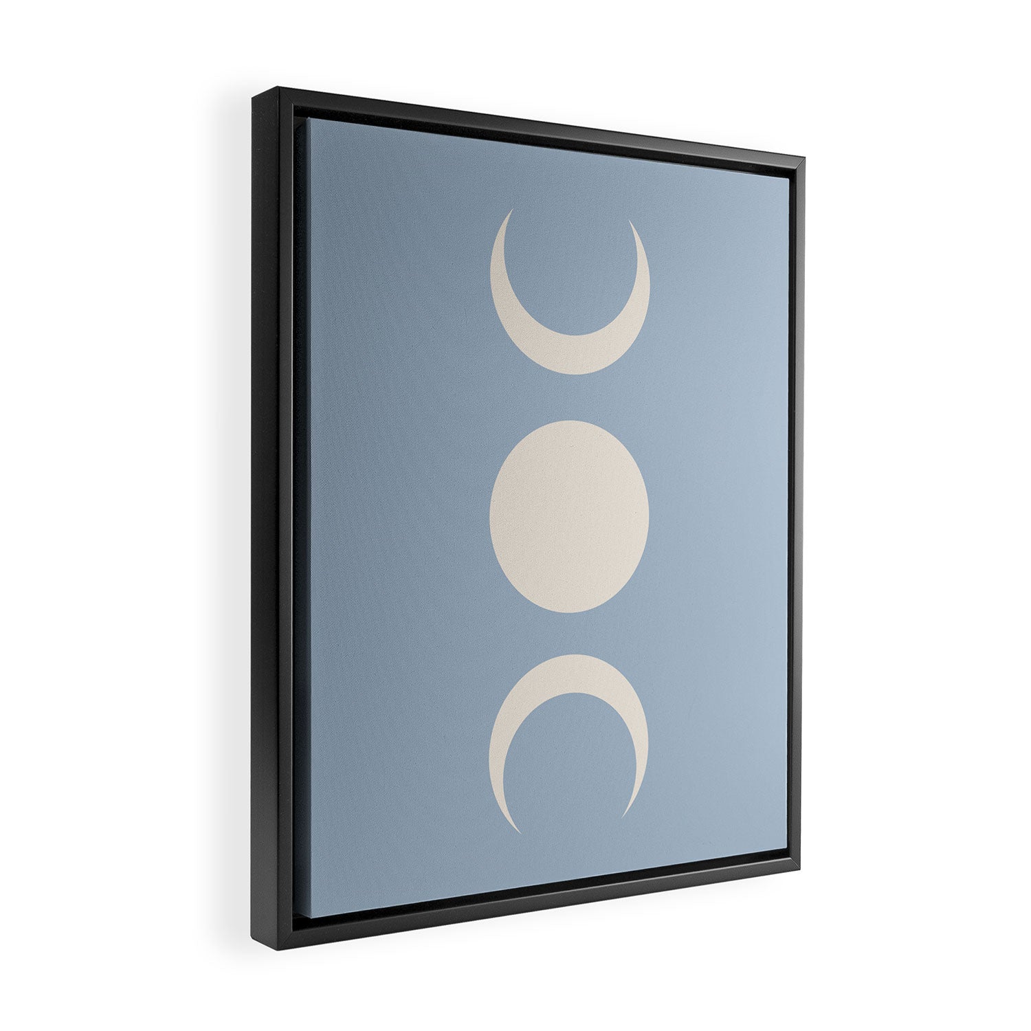 Moon Minimalism - Blue Framed Canvas Print Gallery Image 2
