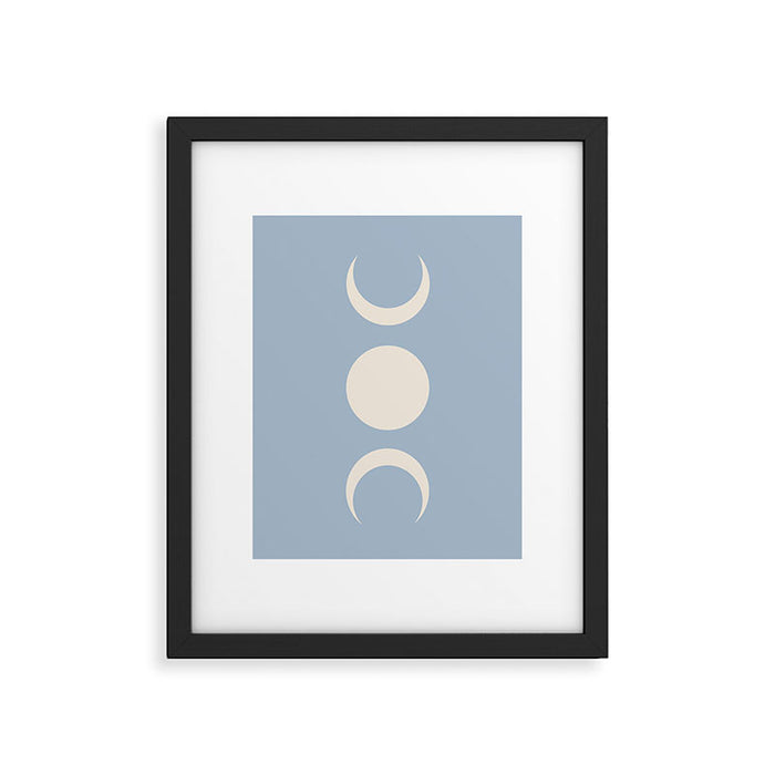 Moon Minimalism - Blue Framed Art Print Gallery Image 1