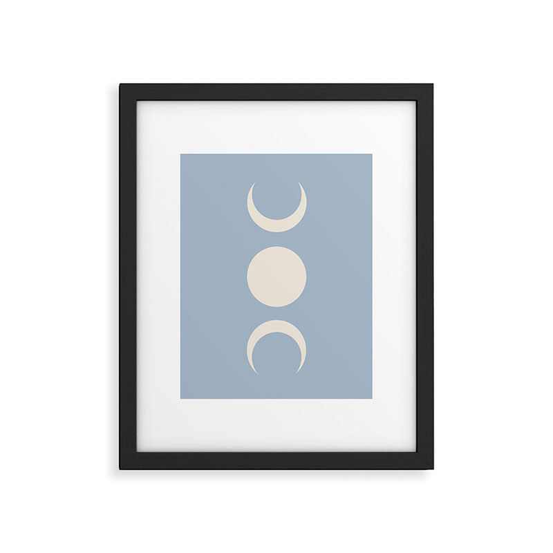 Moon Minimalism - Blue Framed Art Print Gallery Image 4