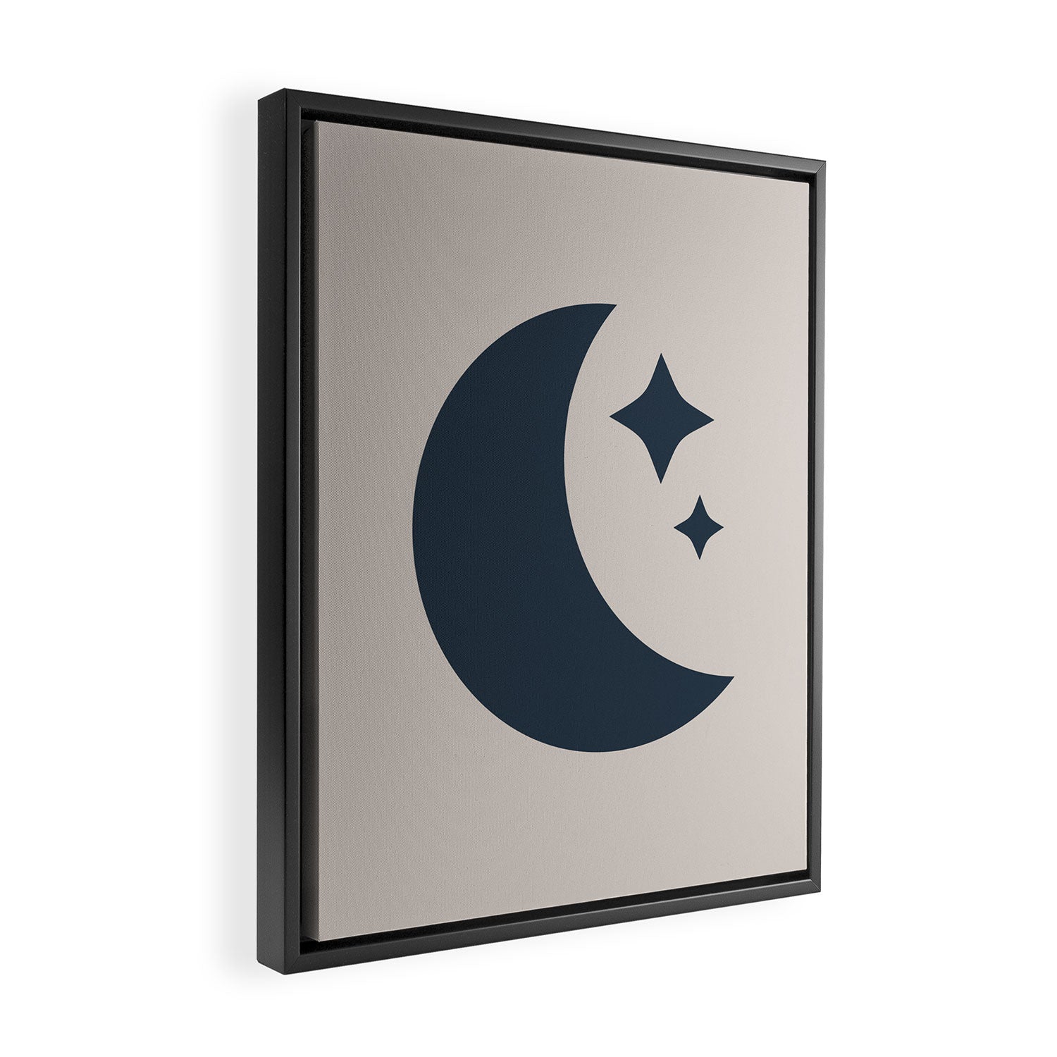 Moon & Stars - Dark Blue Framed Canvas Print Gallery Image 2