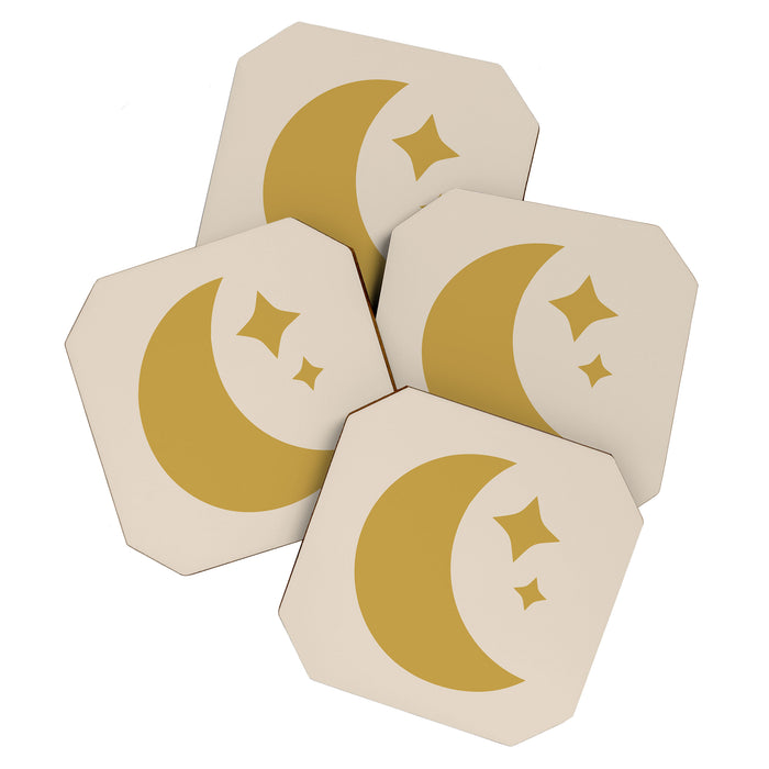 Moon & Stars - Gold Coaster Gallery Image 1