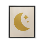 Moon & Stars - Gold Framed Canvas Print Gallery Image 8