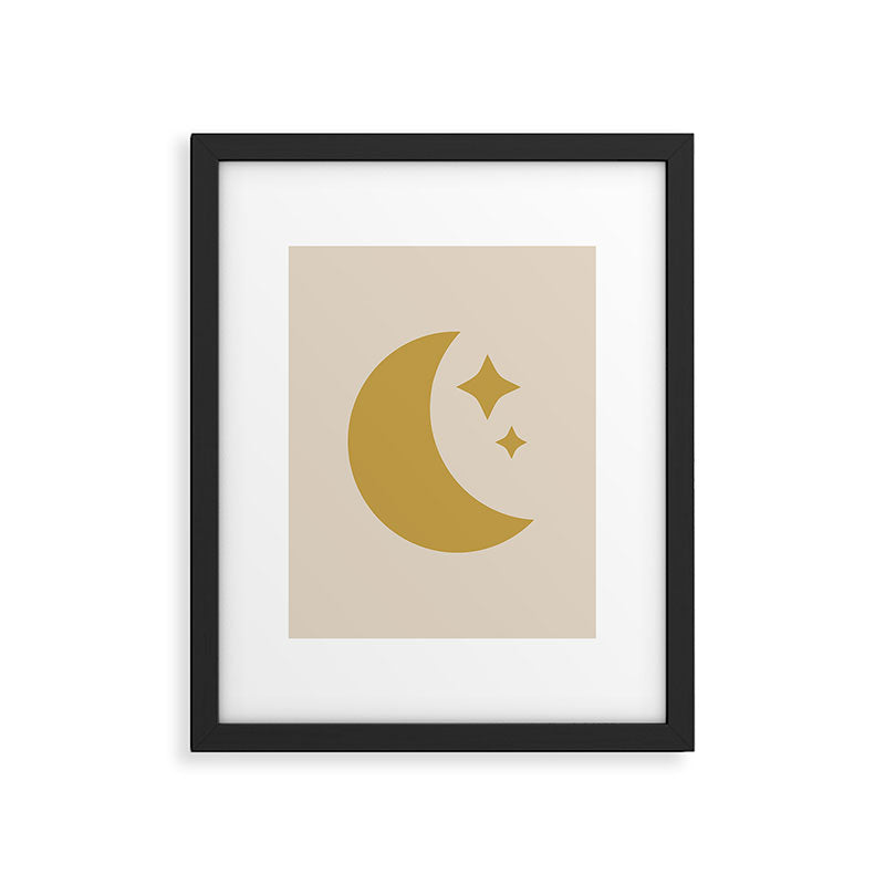Moon & Stars - Gold Framed Art Print Gallery Image 6