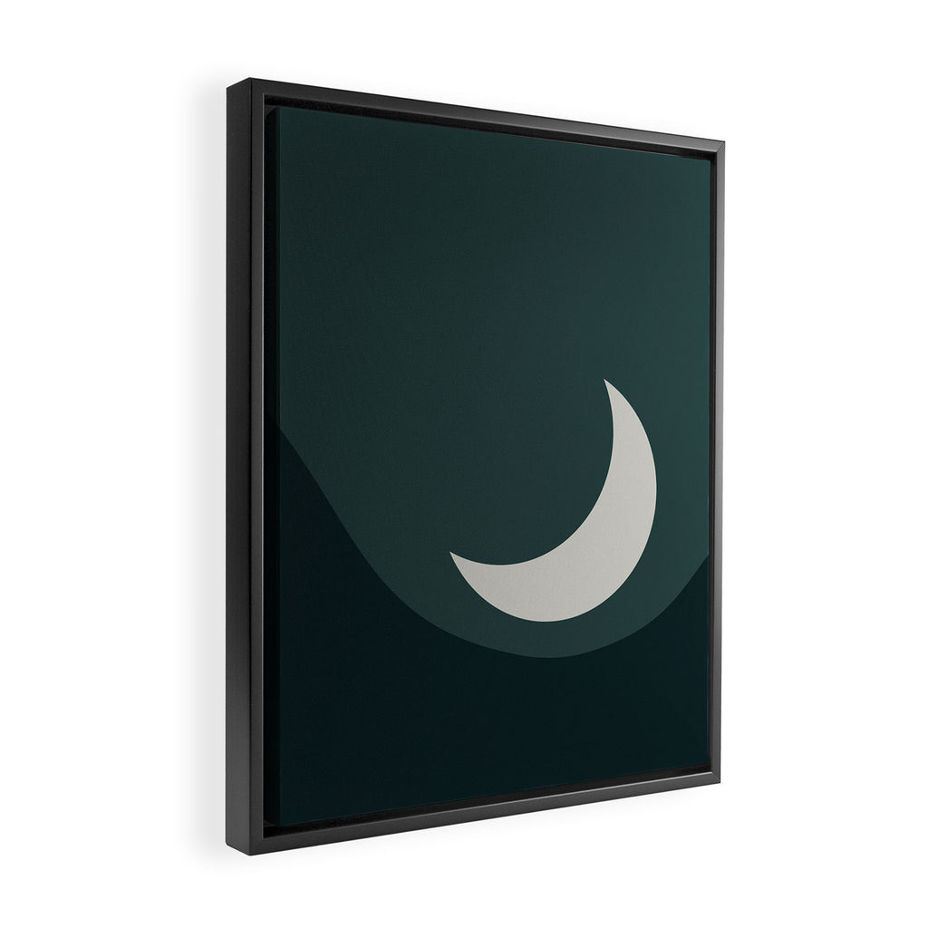 Moonrise Minimalism - Jade Framed Canvas Print Gallery Image 2