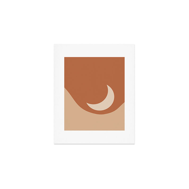 Moonrise Minimalism - Orange Art Print Gallery Image 1