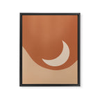 Moonrise Minimalism - Orange Framed Canvas Print Gallery Image 8