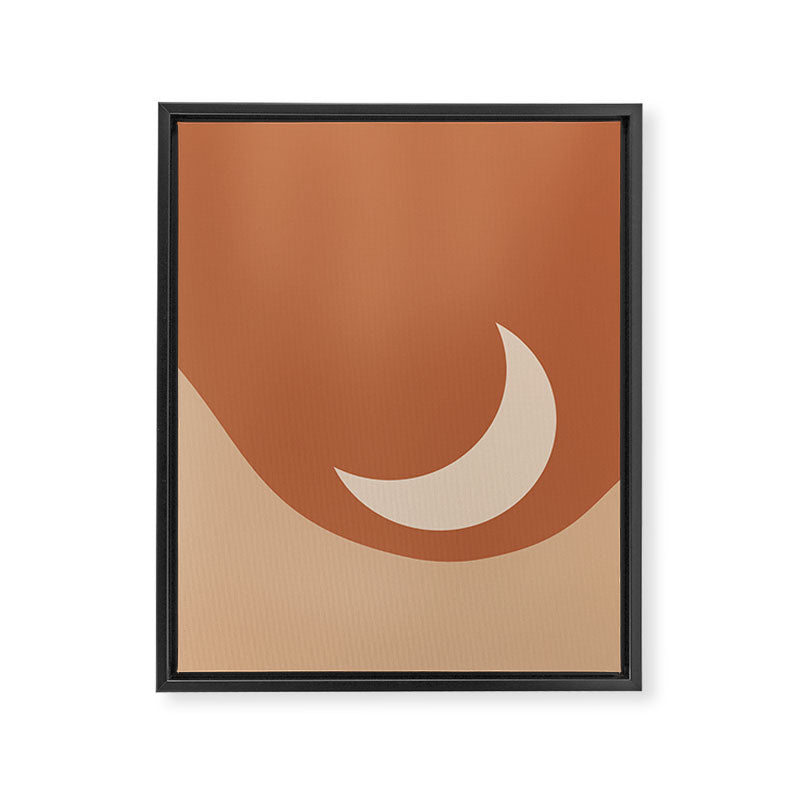 Moonrise Minimalism - Orange Framed Canvas Print Gallery Image 8