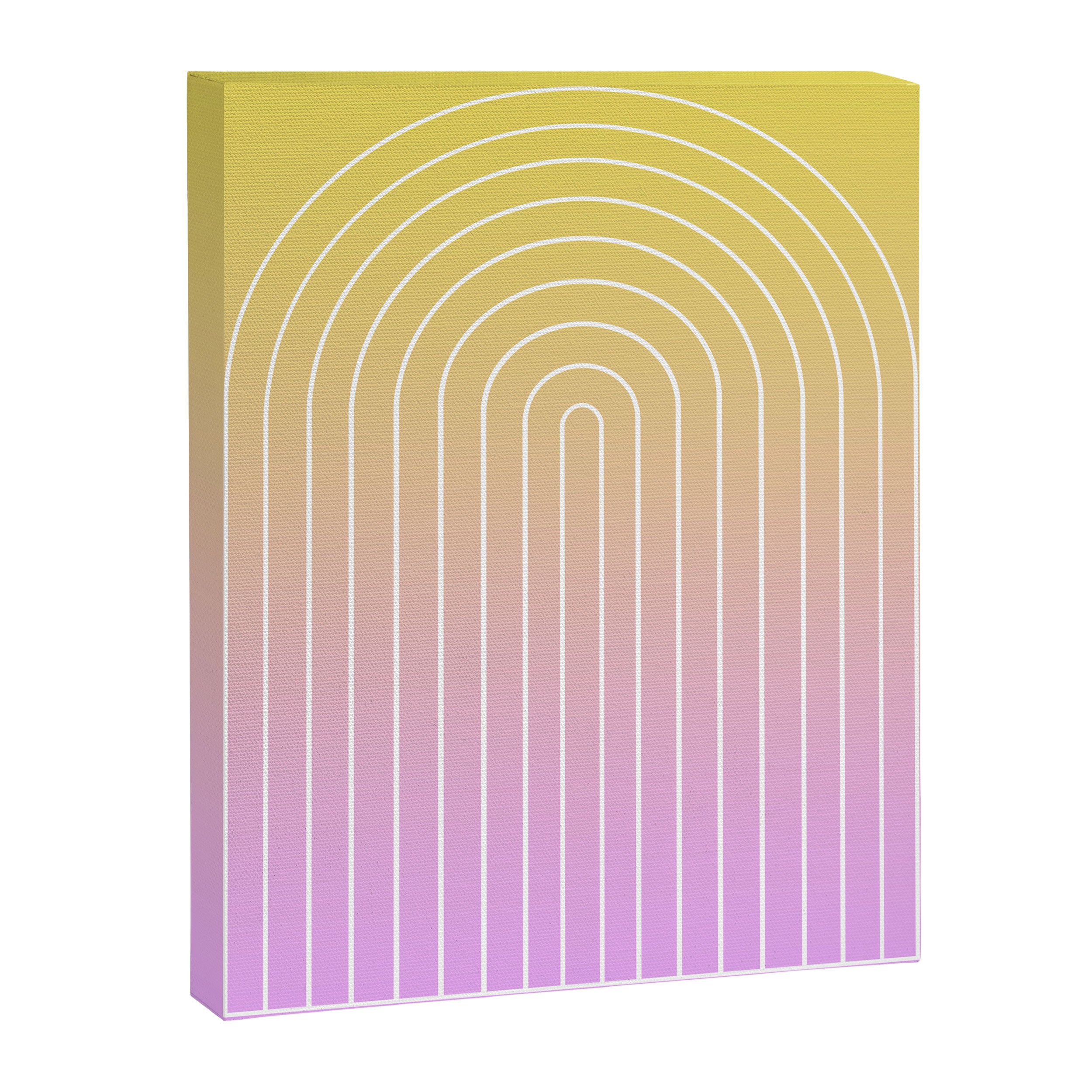 Ombre Arch IV Pink Yellow Sunrise Gradient Modern Geometric Lines Canvas Print Gallery Image 6