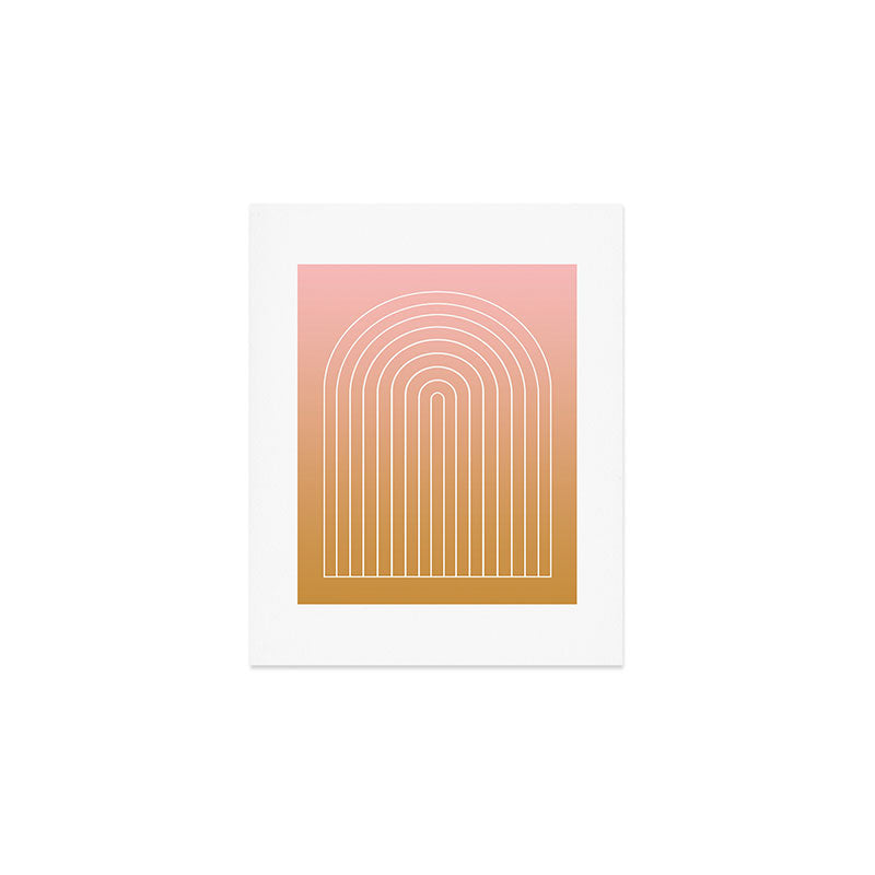 Ombre Arch XIII Pastel Sunset Gradient Modern Geometric Lines Art Print Gallery Image 1
