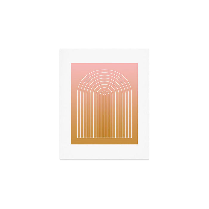 Ombre Arch XIII Pastel Sunset Gradient Modern Geometric Lines Art Print Gallery Image 1
