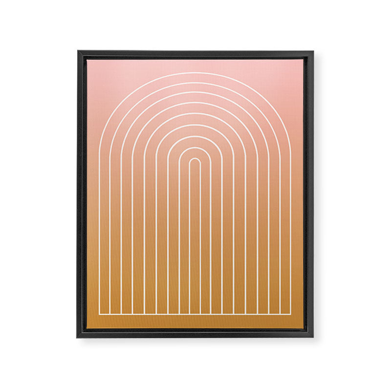 Ombre Arch XIII Pastel Sunset Gradient Modern Geometric Lines Framed Canvas Print Gallery Image 6