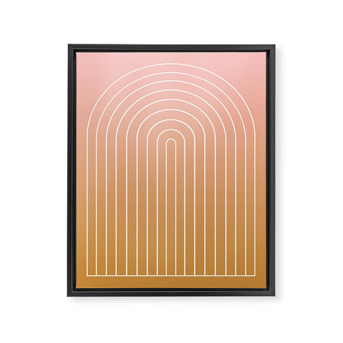 Ombre Arch XIII Pastel Sunset Gradient Modern Geometric Lines Framed Canvas Print Gallery Image 1