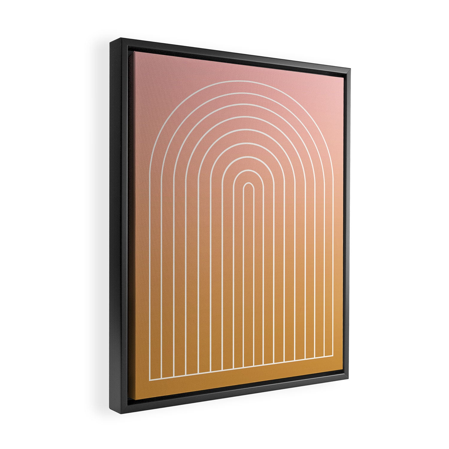 Ombre Arch XIII Pastel Sunset Gradient Modern Geometric Lines Framed Canvas Print Gallery Image 2