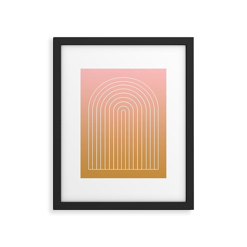 Ombre Arch XIII Pastel Sunset Gradient Modern Geometric Lines Framed Art Print Gallery Image 5