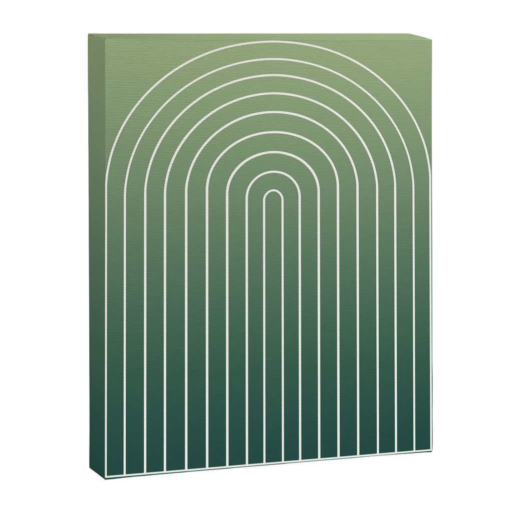 Ombre Arch XIV Green Gradient Modern Geometric Lines Canvas Print Gallery Image 6