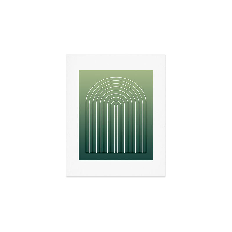 Ombre Arch XIV Green Gradient Modern Geometric Lines Art Print Gallery Image 1