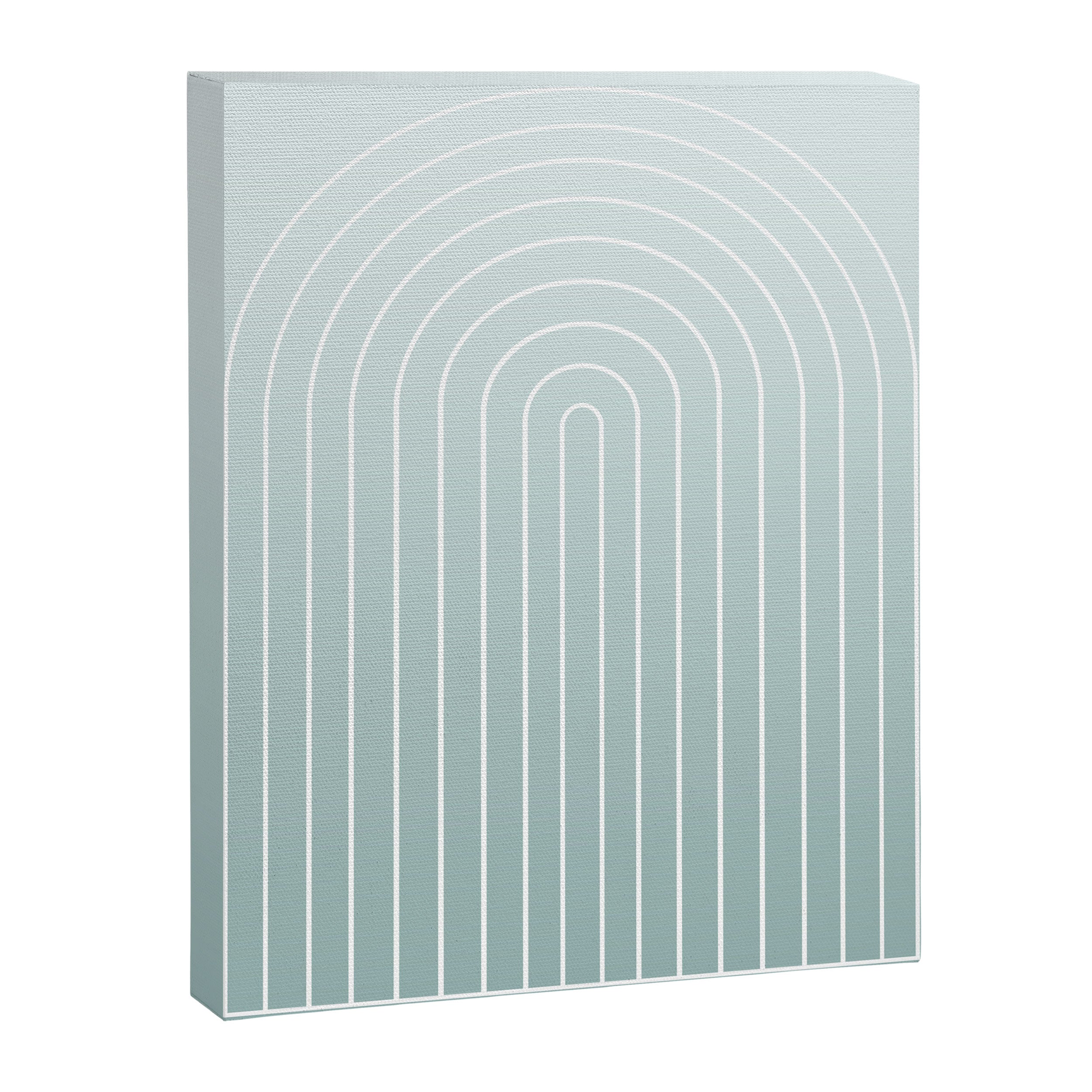 Ombre Arch XVII Natural Teal Gradient Modern Geometric Lines Canvas Print Gallery Image 6