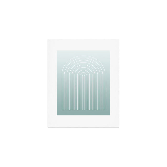 Ombre Arch XVII Natural Teal Gradient Modern Geometric Lines Art Print Gallery Image 1