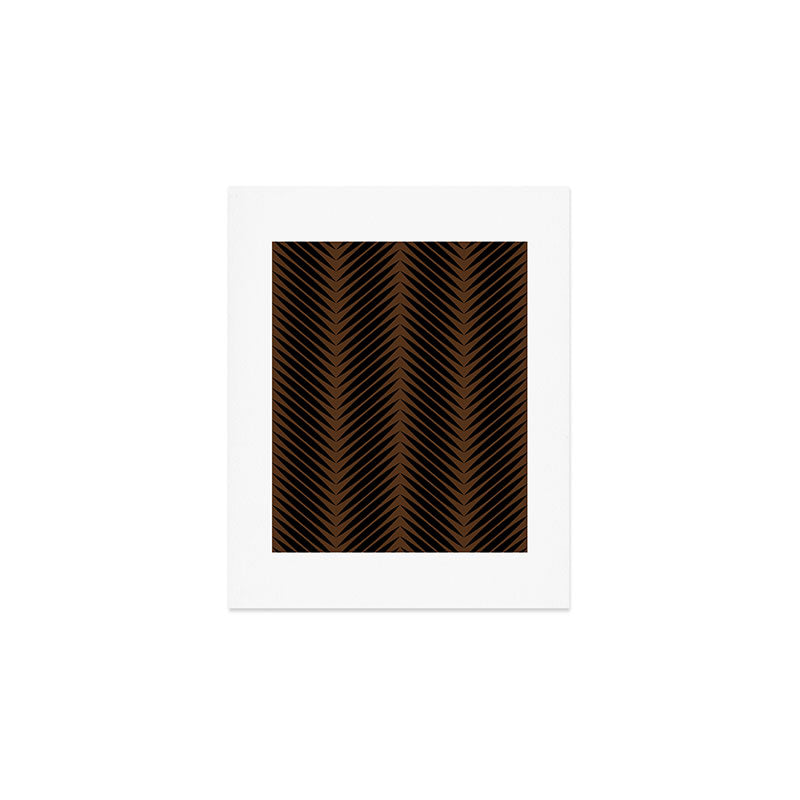 Palm Leaf Pattern - Dark Earthy Art Print Gallery Image 1
