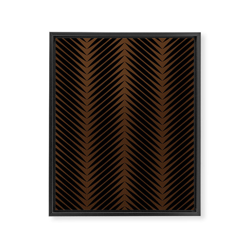 Palm Leaf Pattern - Dark Earthy Framed Canvas Print Gallery Image 8