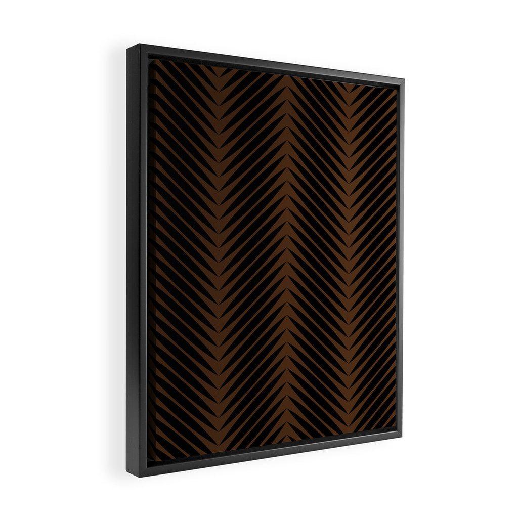 Palm Leaf Pattern - Dark Earthy Framed Canvas Print Gallery Image 2