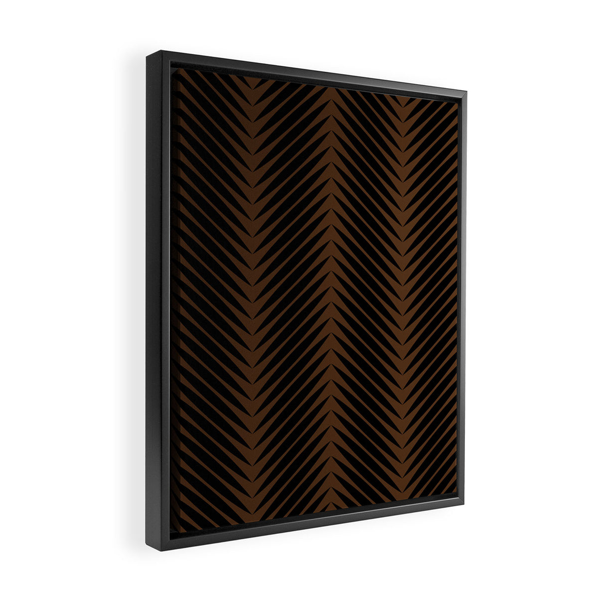 Palm Leaf Pattern - Dark Earthy Framed Canvas Print Gallery Image 2