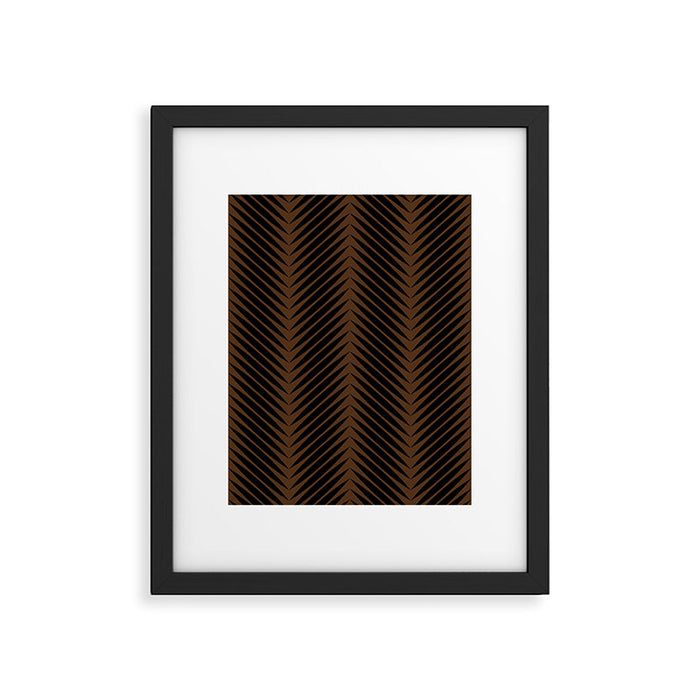 Palm Leaf Pattern - Dark Earthy Framed Art Print Gallery Image 1