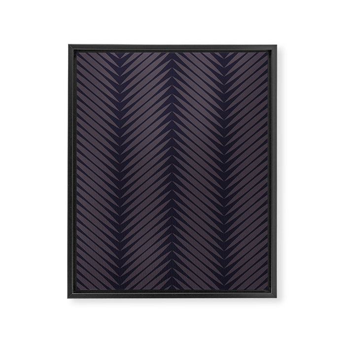 Palm Leaf Pattern - Midnight Framed Canvas Print Gallery Image 1