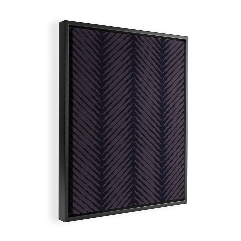 Palm Leaf Pattern - Midnight Framed Canvas Print Gallery Image 2