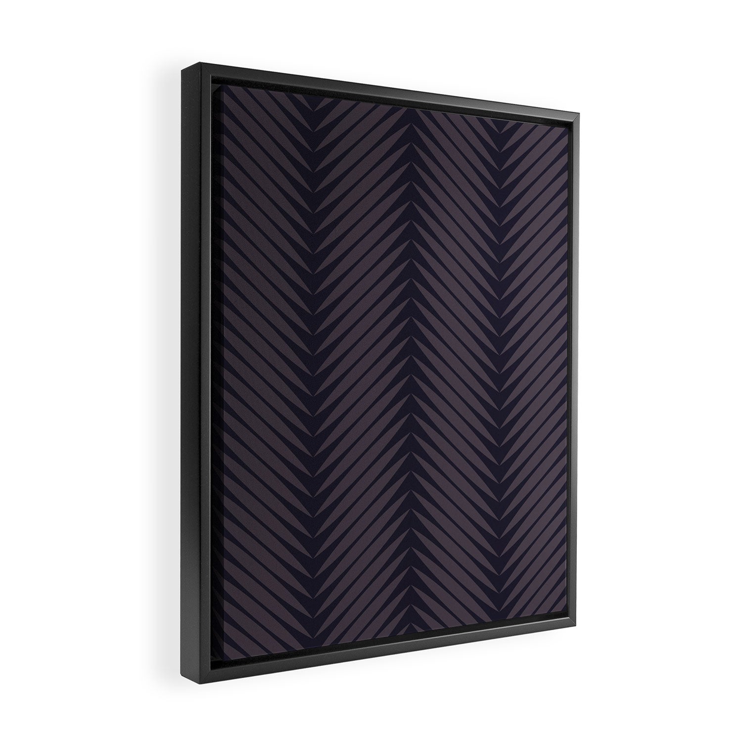 Palm Leaf Pattern - Midnight Framed Canvas Print Gallery Image 2
