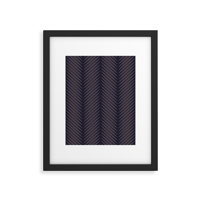 Palm Leaf Pattern - Midnight Framed Art Print Gallery Image 1
