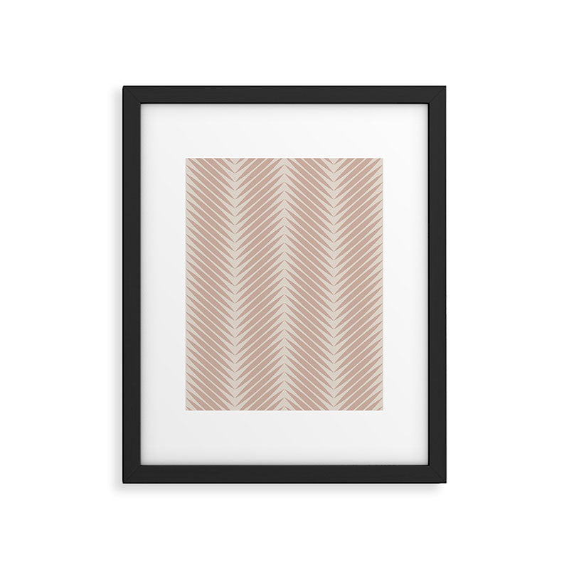 Palm Leaf Pattern - Neutral Beige Framed Art Print Gallery Image 6