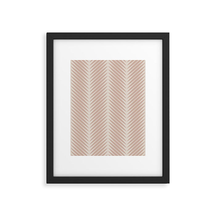Palm Leaf Pattern - Neutral Beige Framed Art Print Gallery Image 1