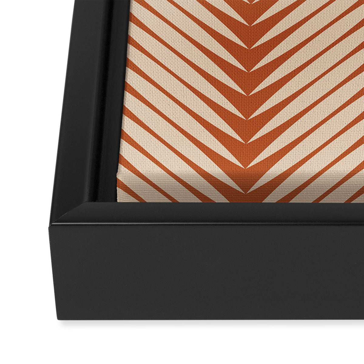Palm Leaf Pattern - Orange Framed Canvas Print Gallery Image 3