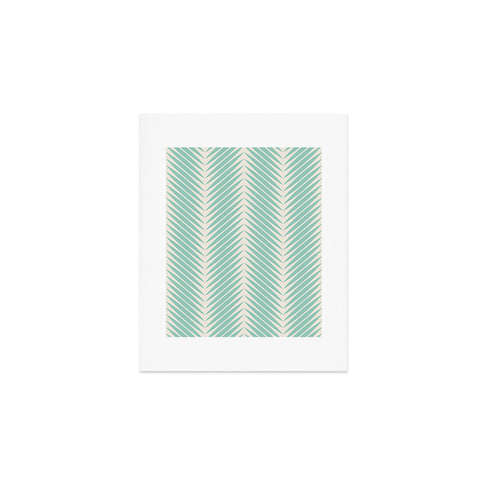 Palm Leaf Pattern - Turquoise Art Print Gallery Image 1