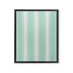 Palm Leaf Pattern - Turquoise Framed Canvas Print Gallery Image 8