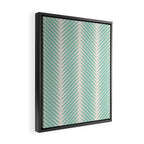 Palm Leaf Pattern - Turquoise Framed Canvas Print Gallery Image 2