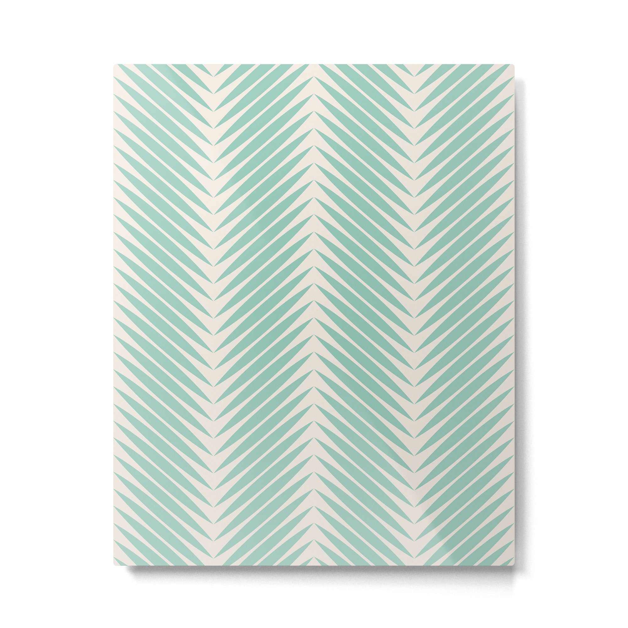 Palm Leaf Pattern - Turquoise Metal Print Gallery Image 6