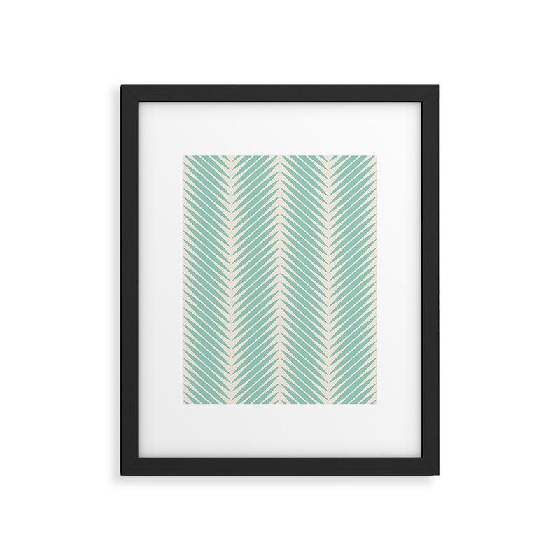 Palm Leaf Pattern - Turquoise Framed Art Print Gallery Image 6
