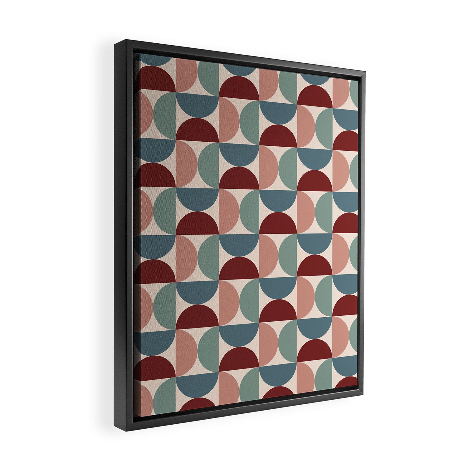 Bauhaus Mid Century Modern Geometric Pattern XV Framed Canvas Print Gallery Image 2