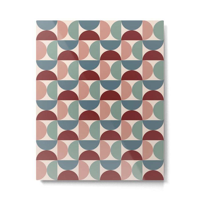 Bauhaus Mid Century Modern Geometric Pattern XV Metal Print Gallery Image 1