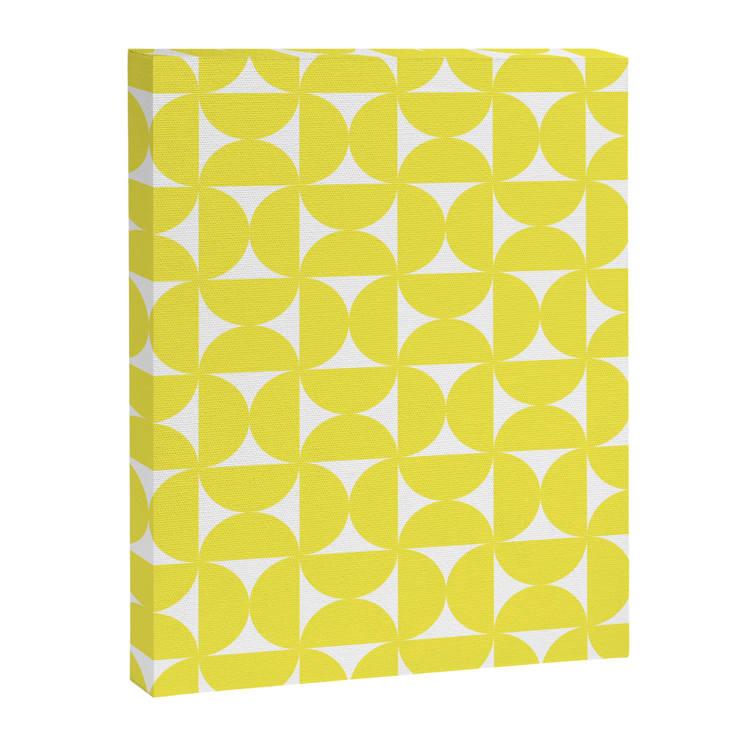Patterned Geometric Shapes CLVI Bright Yellow Canvas Print Gallery Image 8